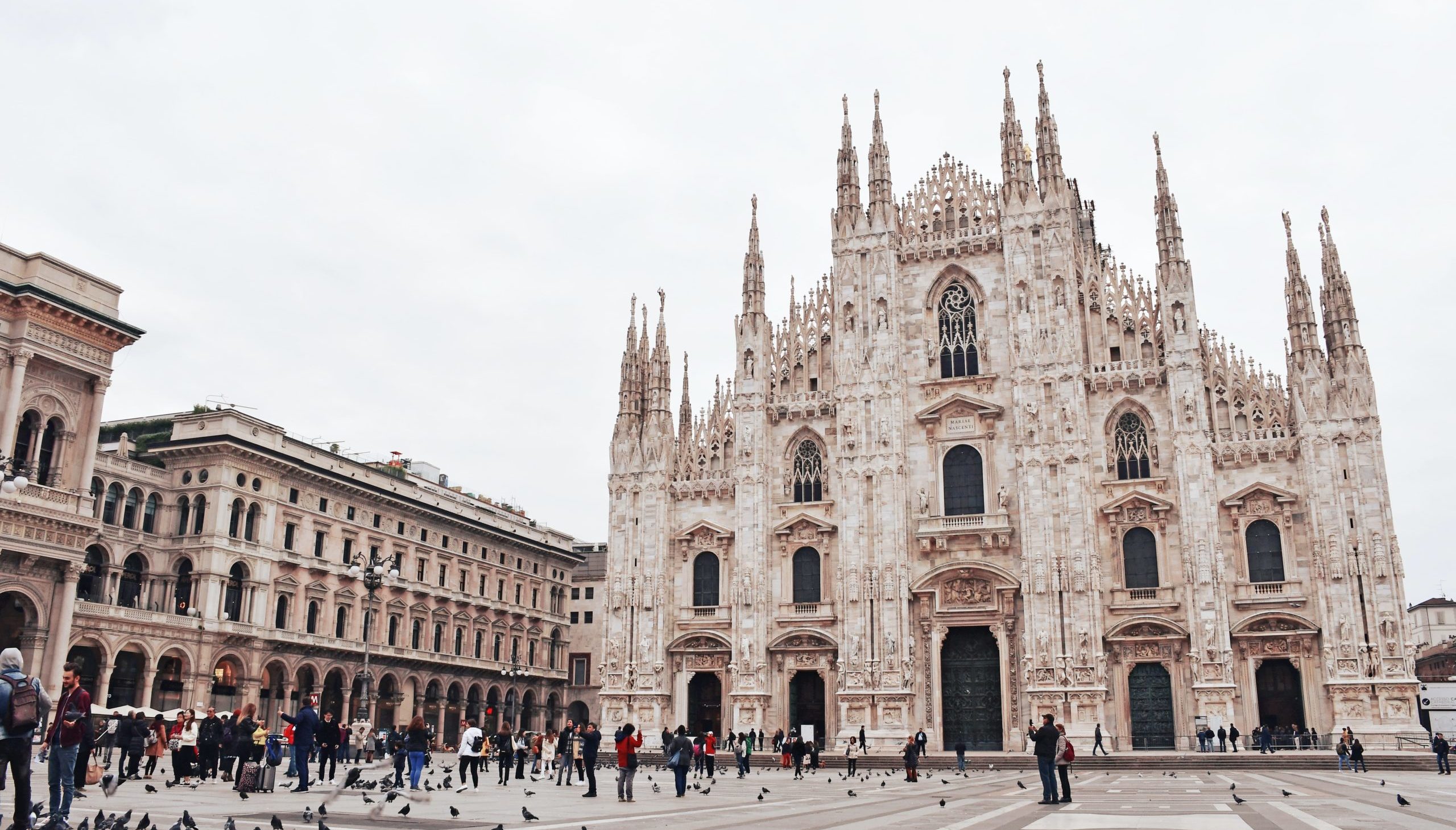 A view of the Duomo of Milan and its square