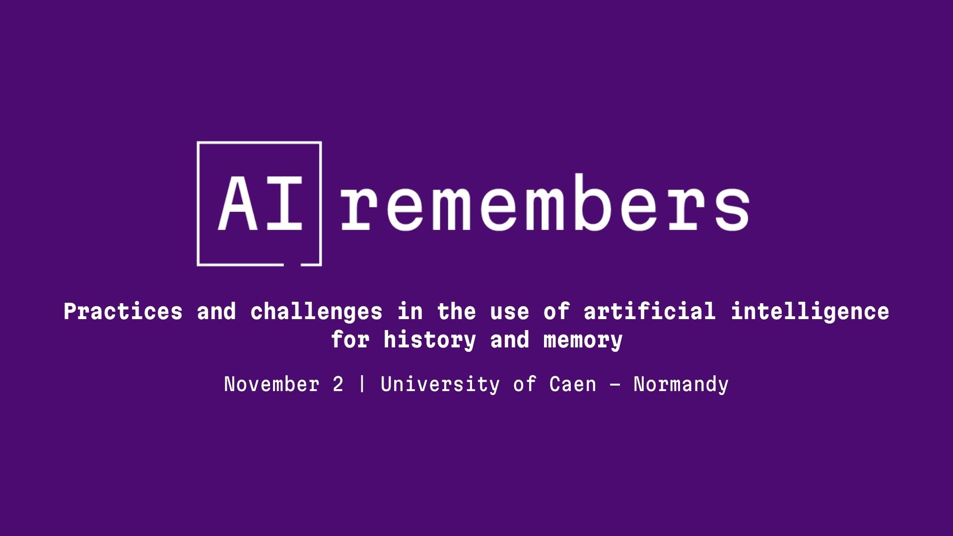 Join the AI remembers Study Day in Caen 